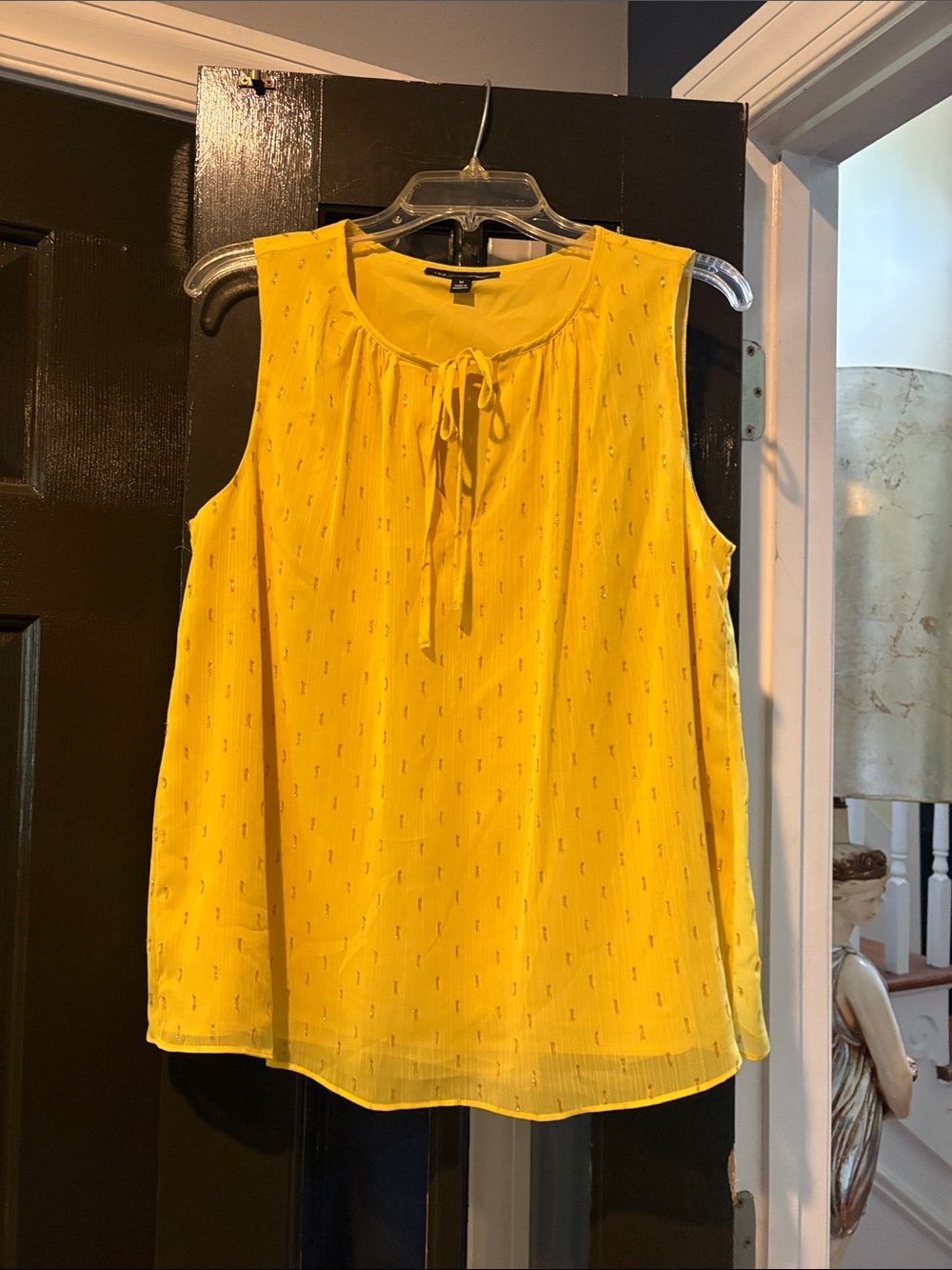 INC International Concepts Bright Yellow Sleeveless Tie-Front Blouse